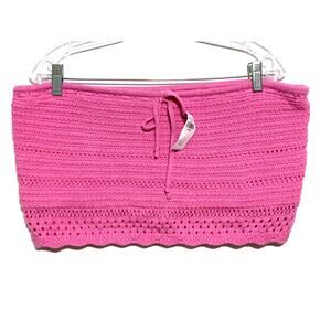 Hollister Pink Crochet Lace Bandeau Crop Tube Top XXL Coquette Y2K Summer NWT